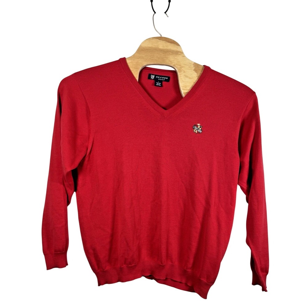 Oxford Golf Sweater Adult Large Blue V Neck DuPont Country Club DE Pima‎ Cotton